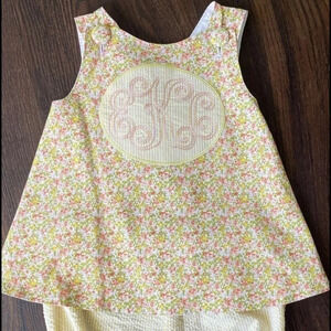 2T EKC Initials monogram personalized bloomer set etsy boutique vintage …